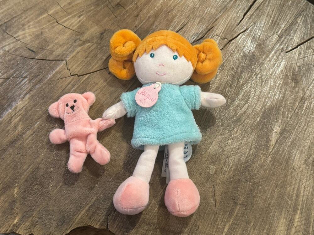 Jolijou Paris My First Doll Mrs Mint Soft Plush Bear Baby